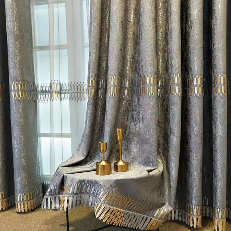 Home Textiles Luxury Curtains - Luxury Embroidered Blackout Curtain High-End Minimalist