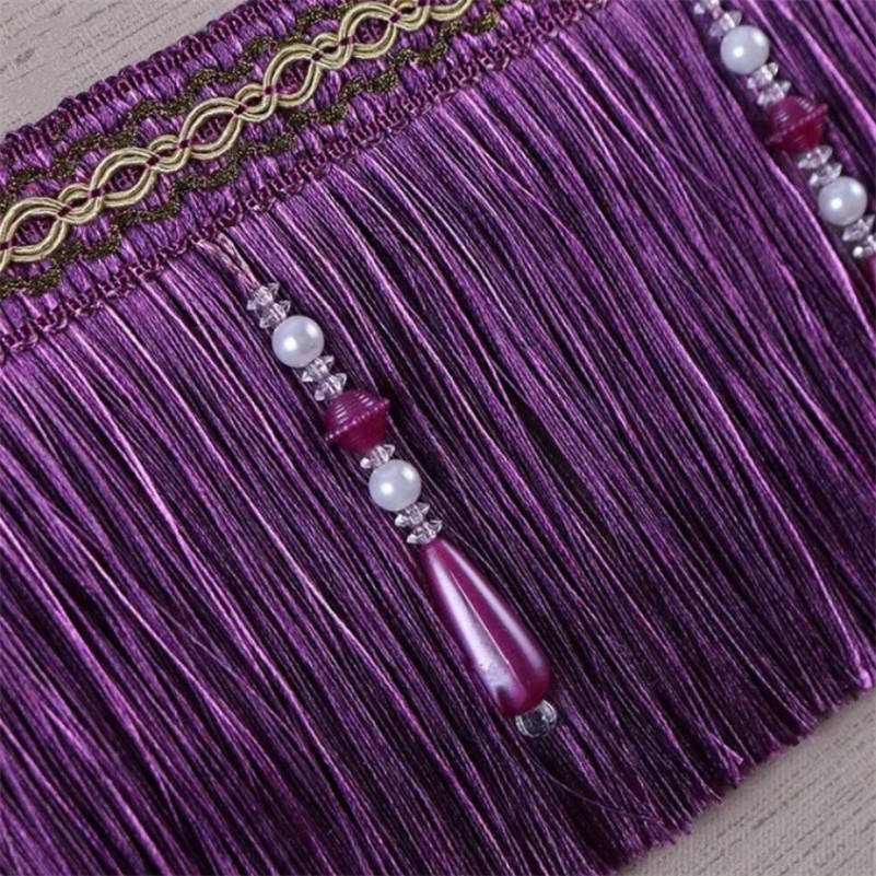 Home Textiles Luxury Curtains - Luxury Exquisite Beaded Tassel Trim Fringe