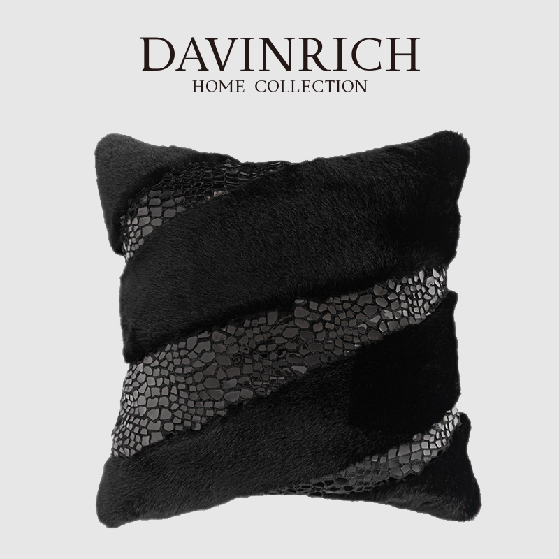 Pillow Cover 20X20 - DAVINRICH Italian Modern Interior Fox Fur