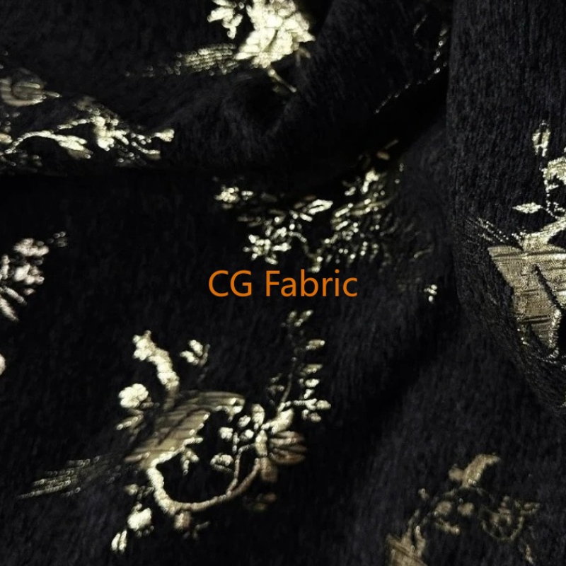 Gold Thread Chenille Jacquard  - Home Textiles Luxury Curtains ulasan dan harga