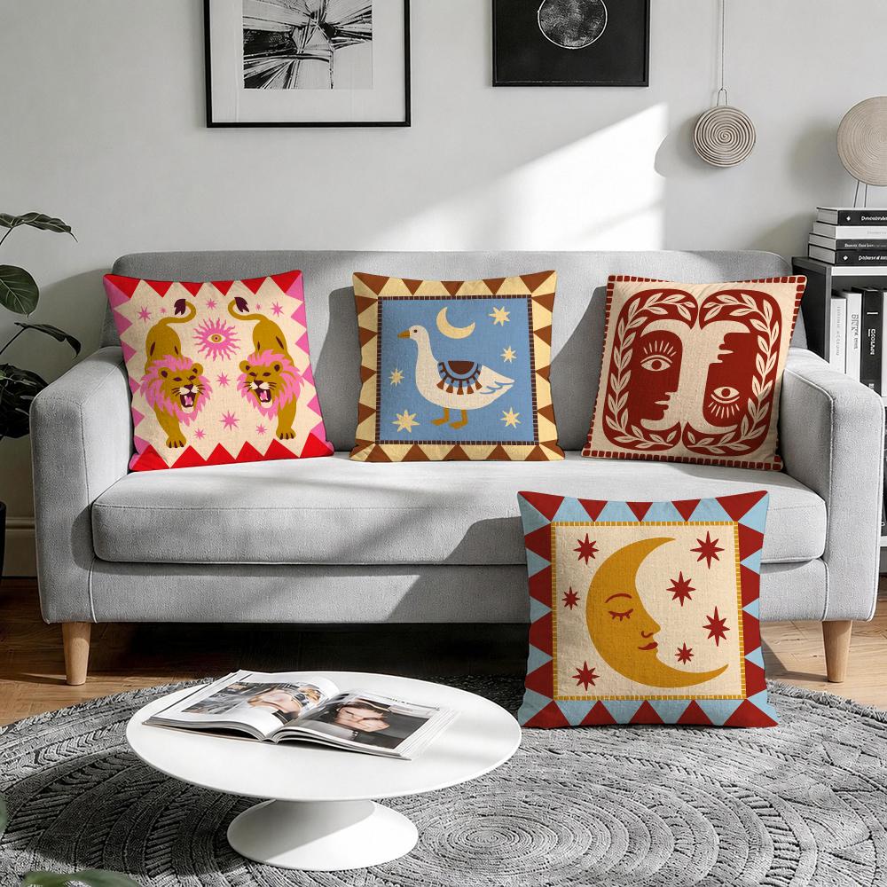 Whimsical Sun Moon Animal Cush - Pillow Cover 20X20 ulasan dan harga