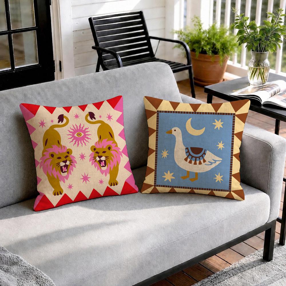 Whimsical Sun Moon Animal Cush - Pillow Cover 20X20 ulasan dan harga