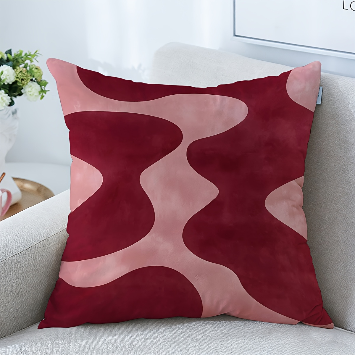 Pink Burgundy Abstract Art Sca - Pillow Cover 20X20 ulasan dan harga