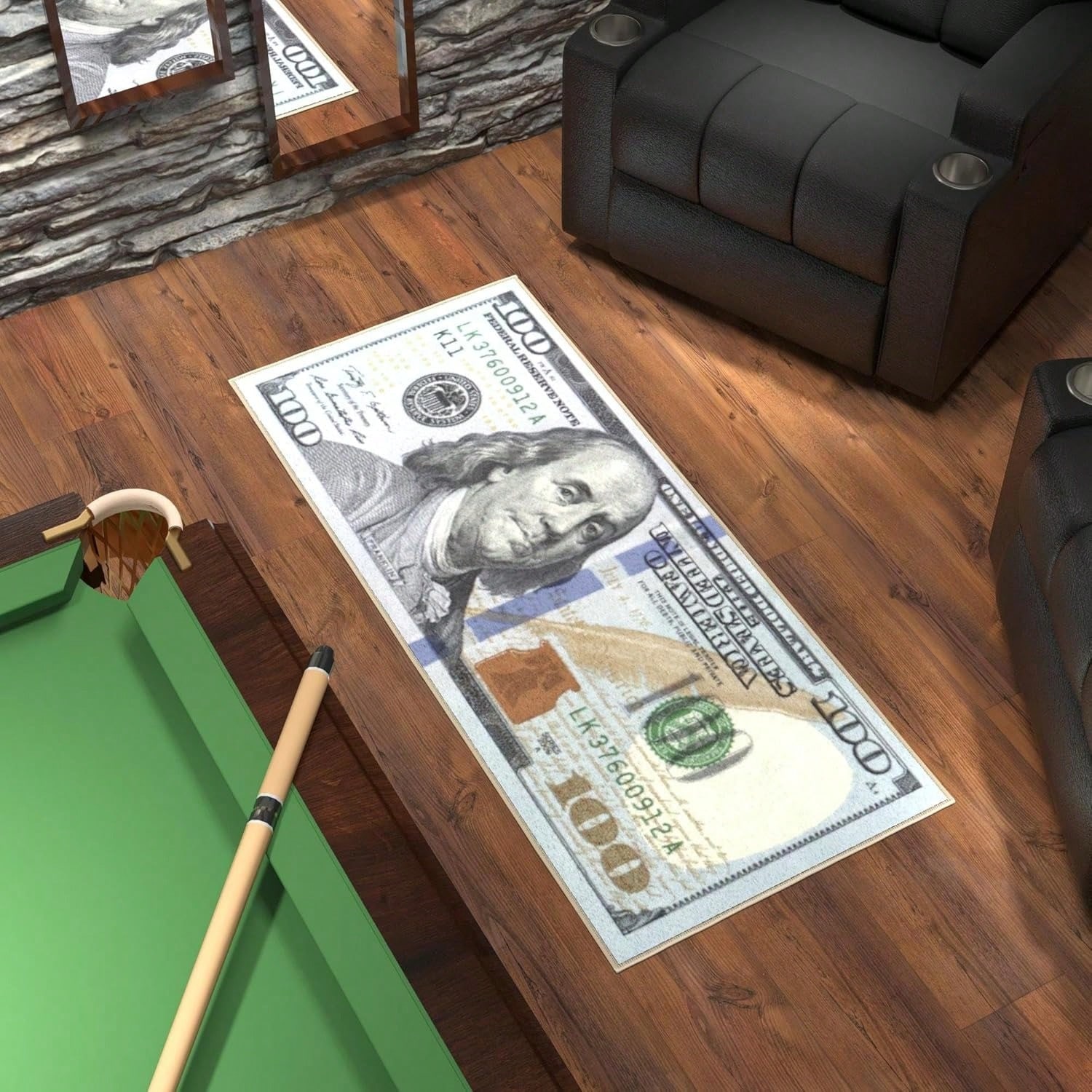 Money Rugs 100 Dollar Bill Run - Home Textiles ulasan dan harga