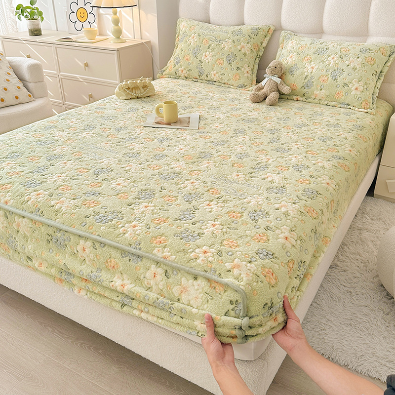Autumn and Winter Plush Fitted - Home Textiles Bedding ulasan dan harga