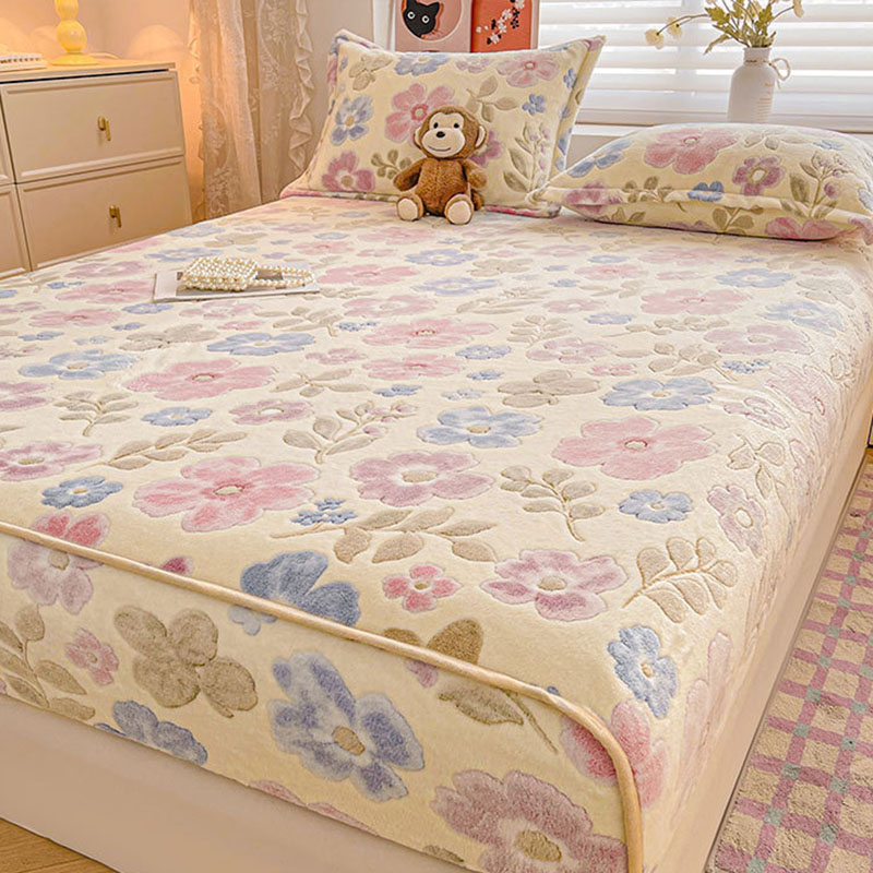 Autumn and Winter Plush Fitted - Home Textiles Bedding ulasan dan harga