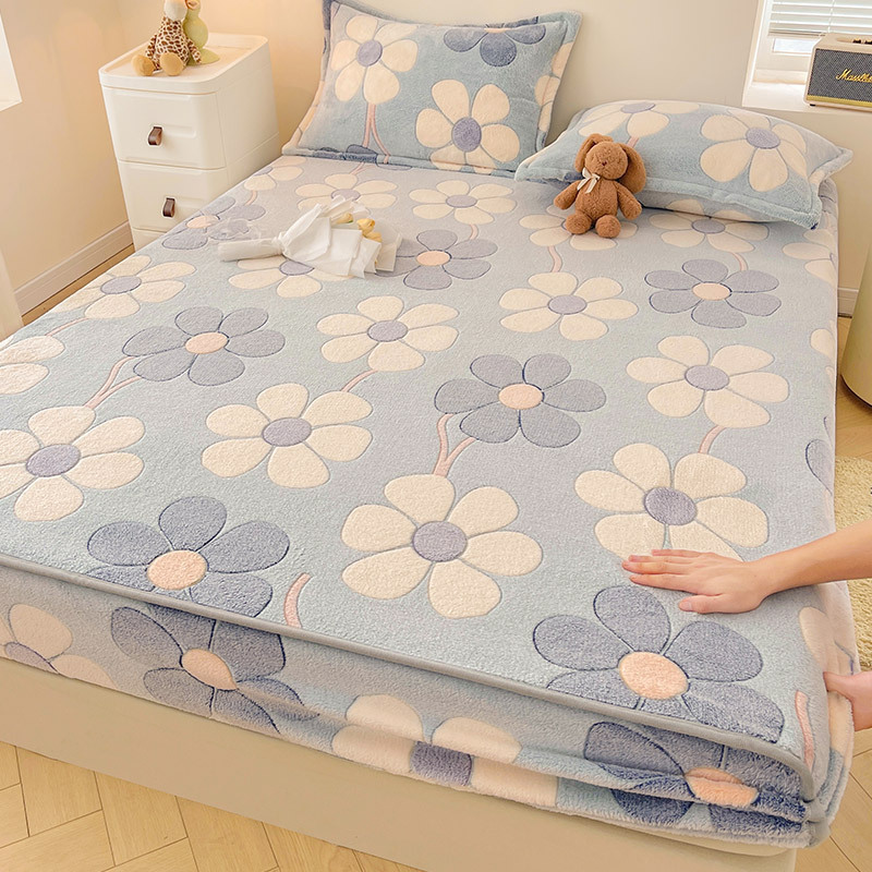 Autumn and Winter Plush Fitted - Home Textiles Bedding ulasan dan harga