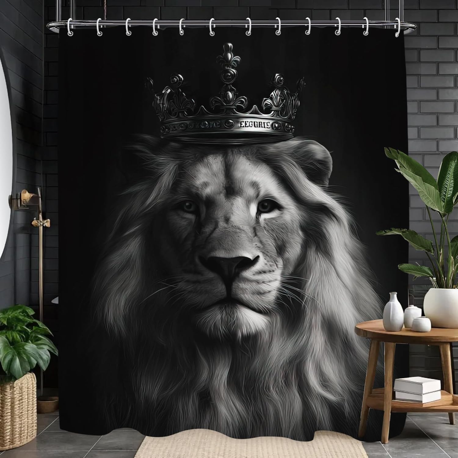 Majestic Lion King Crown Showe - Home Textiles Luxury Curtains ulasan dan harga
