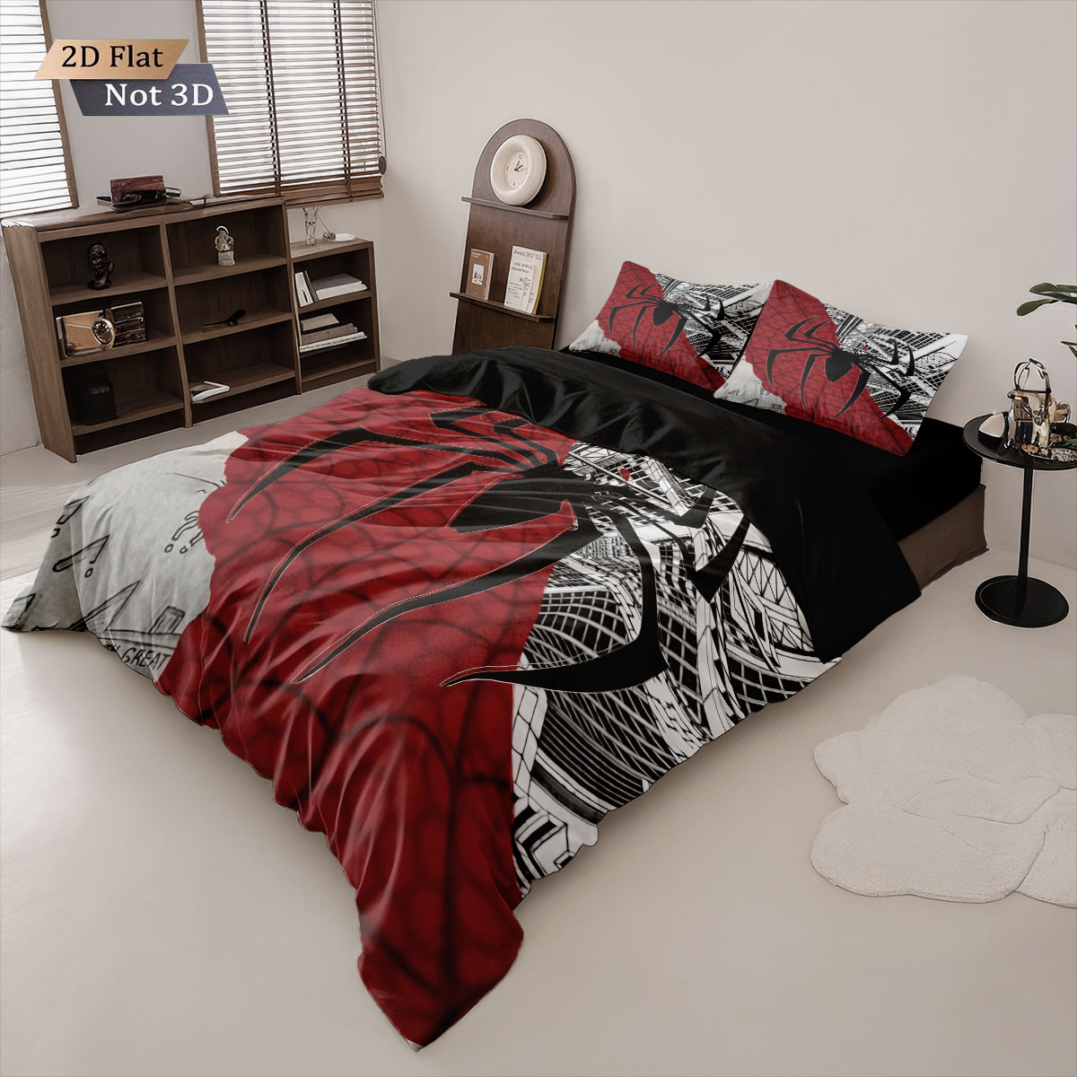 3pcs Black Spider Contrasting  - Home Textiles Bedding ulasan dan harga