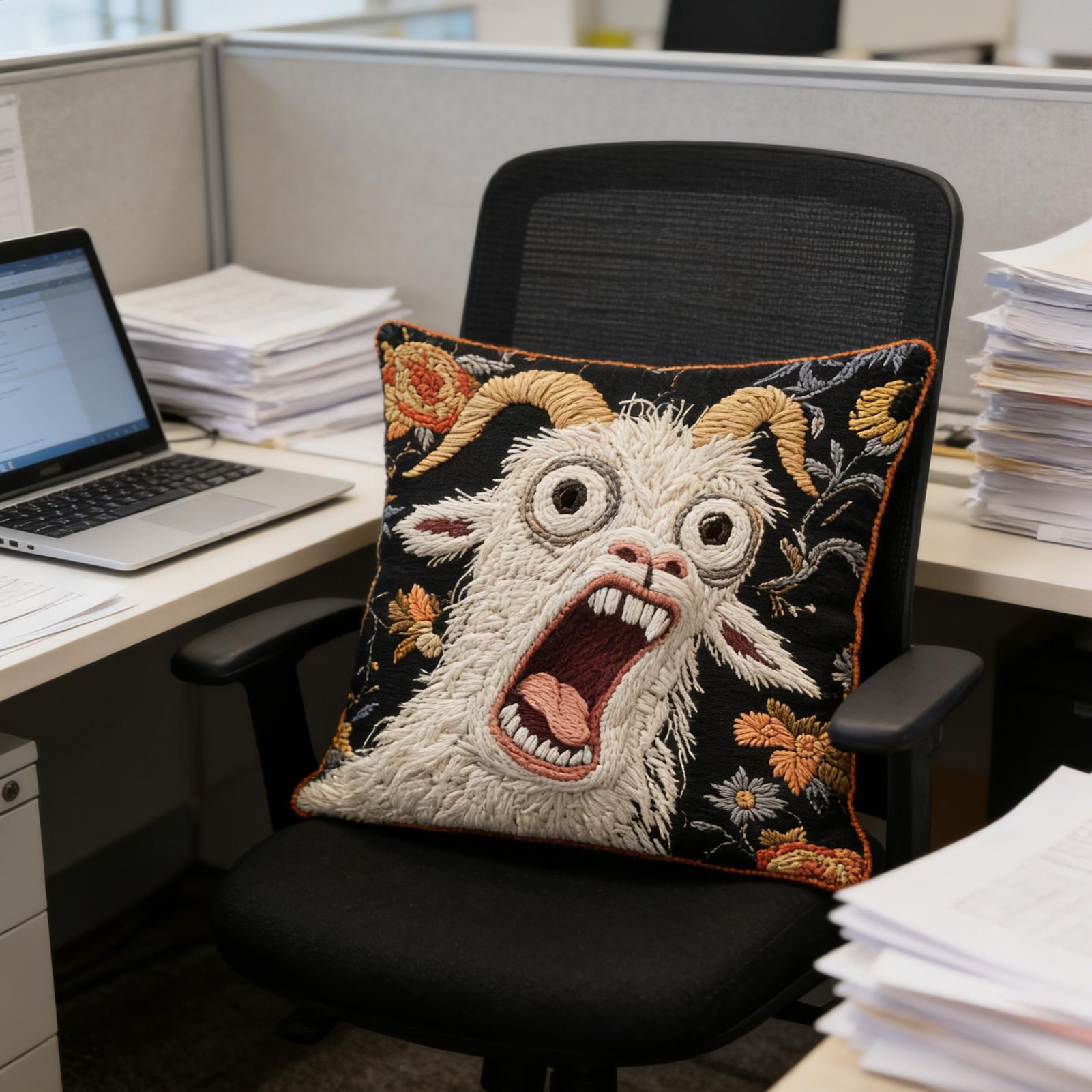 45x45cm Screaming Goat Pillow  - Pillow Cover 20X20 ulasan dan harga