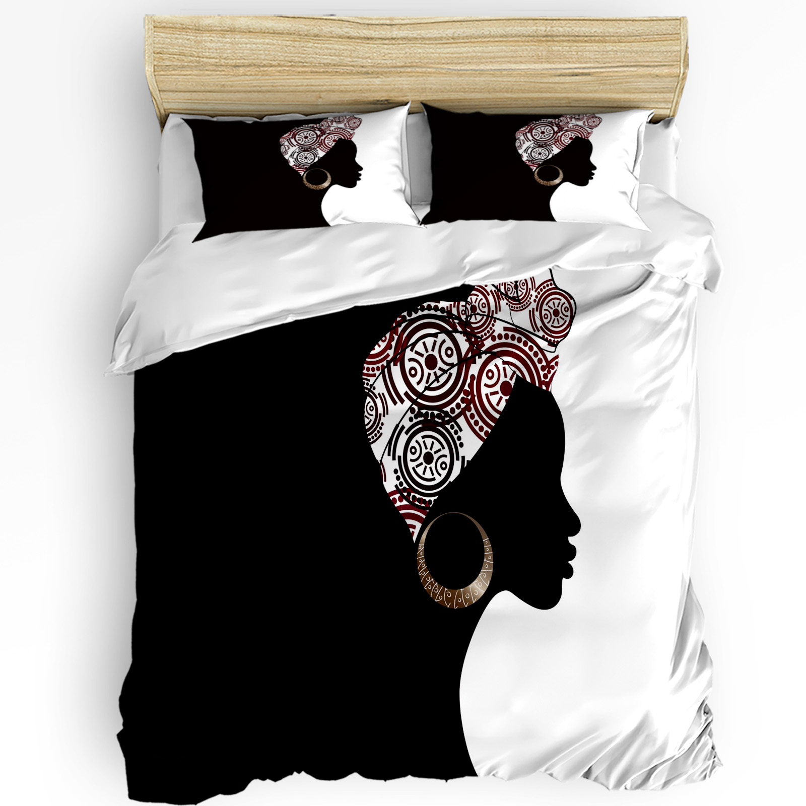 Black Woman Black White Beddin - Home Textiles Bedding ulasan dan harga