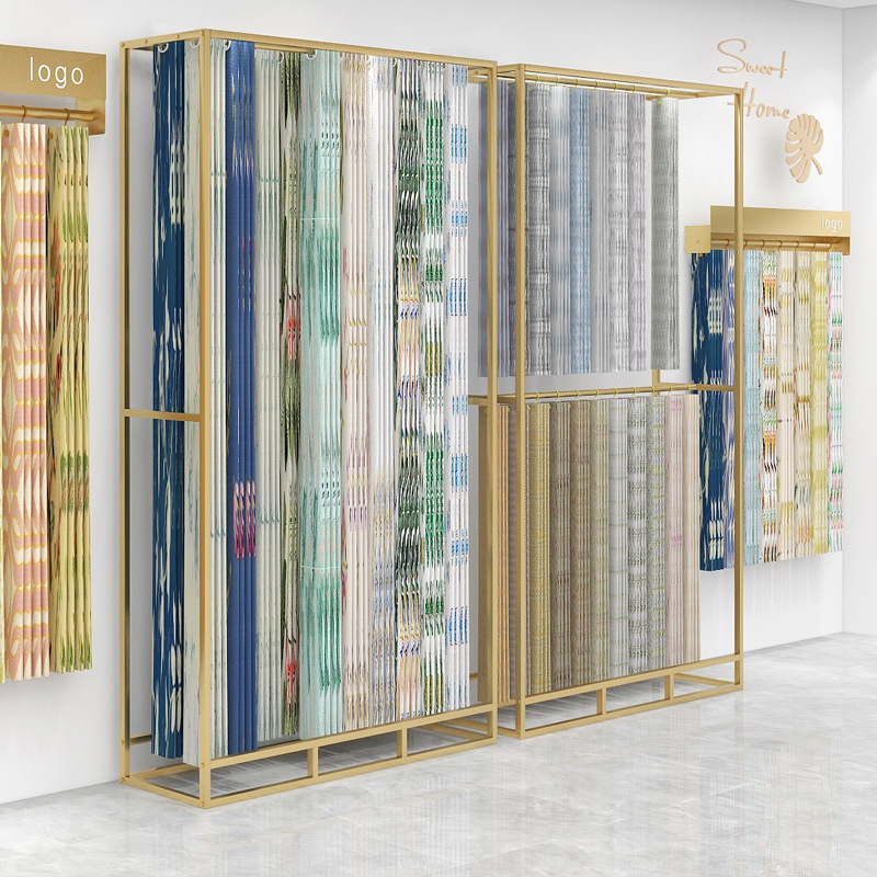 Curtain shop large display rac - Home Textiles Exhibition ulasan dan harga