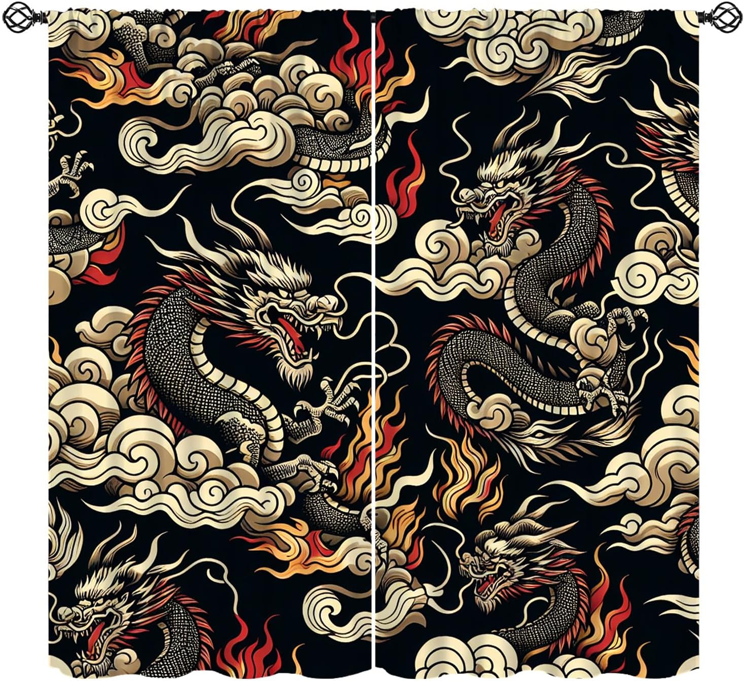 Luxurious Asian Dragon Curtain - Home Textiles Luxury Curtains ulasan dan harga